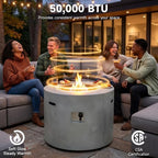 HOTEAGLE 32" Propane Fire Pit Table Round, 50000 BTU Powerful Gas Firepit Table, CSA Certified, Ideal Outdoor Fire Pit for Dining, Party in Patio, Garden, Yard - Image 4