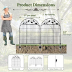 Decorative Garden Fence 32in x 22.5ft, 10 Pack Sturdy Metal Garden Border Fence, Rustproof Powder Coating, No-Dig Installation with Triangular Stakes, Flexible Design for Flower Beds, Paths, Yards - Image 4