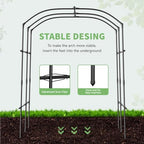 DoCred Garden Arch Trellis, 87''H x 75''L Metal Trellis for Climbing Plants - Image 3