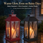 Wallsky Vintage Lanterns Black & Red Indoor Decorative Lanterns Battery - Image 3