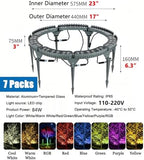 LED Ring Tree Lights Outdoor, Waterproof Tree Spotlight with 3 Installation Methods, Landscape Up Light for Yard Garden Pathway Trees Decoration(Red,7 Lights) - Image 2
