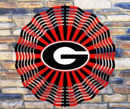 Liberty Flags & Gifts 8 Inch Georgia Football Basketball Sports Hanging Wind Spinner Yard Decor Aluminum Sublimated Garden Art Indoor Outdoor 3D Kinetic 8rws-118, Blue by Unknown