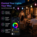 Outdoor String Lights for Patio,50FT RGBW App Remote,20 Bulbs - Image 4