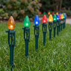 Suzile 50 Pcs Christmas Plastic Light Stakes 15'' Tall Xmas Yard Stakes - Image 6