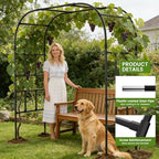 Tall Garden Arch Trellis for Climbing Plants, 87" H Metal Trellis Archway - Image 3