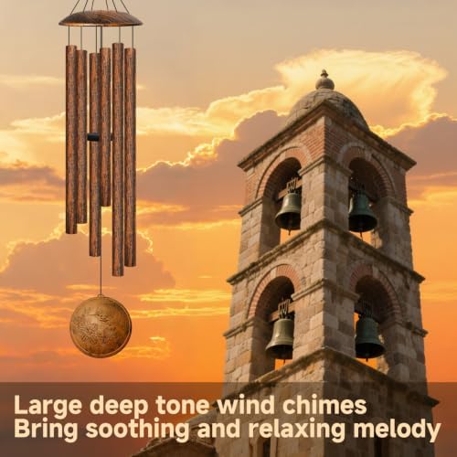 45" Large Wind Chimes for Outside, 6 Thick and Bold Aluminum Tubes - Image 4