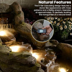 Bumilgar 42 in Natural-Style Tier Garden Rock Water Fountain Outdoor, Floor-Standing Fountains that Feature Gentle Waterfall and LED Lights for Patio, Backyard, Deck, Porch, Home Décor - Image 4