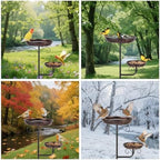 42" Large Freestanding Metal Bird baths for Outdoors Bird Feeder Ground for Garden Decor, Removable Bowl with Strong 5 Stakes, Bird Bath for Outside, Ground Mounted Birdbaths for Pation Backyard Lawn - Image 5