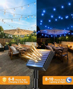btfarm 2 Pack Solar String Lights Outdoor, Total 98FT 100 LED Crystal Globe - Image 3