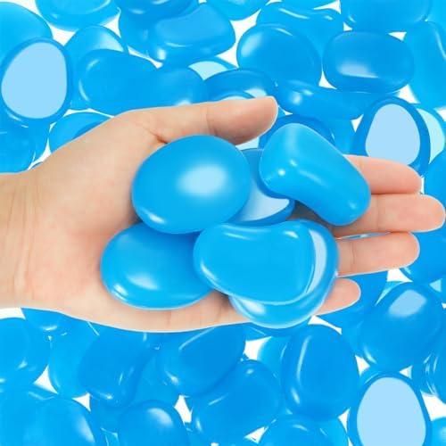 Landical 200 Pcs Glow in the Dark Rocks for Garden,Dark Blue,1.8 Inch by Landical