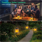 TomCare Solar Lanterns Outdoor, Flickering Flame Hanging Lights, 2 Pack - Image 6