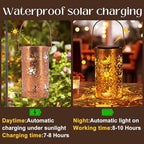 DIBIEECN Birthday Gifts for Women Mom Grandma Wife, Solar Lanterns Outdoor Waterproof, Metal Hanging Lights Garden Decor, LED Decorative Lantern for Patio Porch Backyard, Sun and Moon, 1 Pack - Image 3