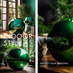 12 Inch Stainless Steel Gazing Globe,v2croft Hollow Ball Mirrored Surface Polished Shiny Sphere,Garden Stainless Steel Gazing Ball for Outdoor Lawn Pond Yard Ornament(Green) - Image 4