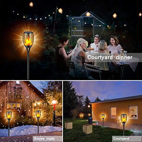 Solar Torch Lights 43" Waterproof Flickering Flames 96LED Solar Powered Landscape Decoration Lighting Auto On/Off Pathway Lights for Garden Patio Yard Christmas 4Pack - Image 7