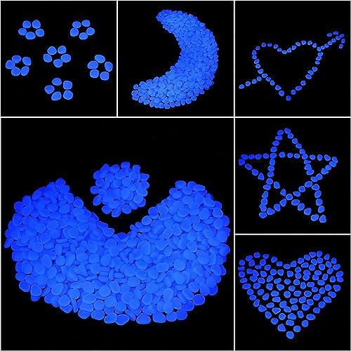 Sasylvia 4000 Pcs Glow in The Dark Rocks Blue Garden Glow Rocks - Image 5