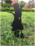 Butterfly Girl Silhouette Sculpture, Metal Garden Stake Outdoor Decor, Shadow Art Figurines for Yard Patio Lawn Home Garden Decoration(B) by Unknown