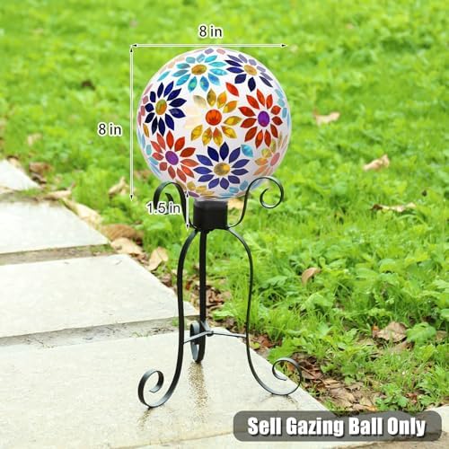 VCUTEKA Gazing Ball, 8" Glass Gazing Balls Sphere for Garden Outdoor Decor - Image 4