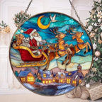 Santa Sleigh Christmas Mosaic Effect Acrylic Suncatcher by AVAGAN