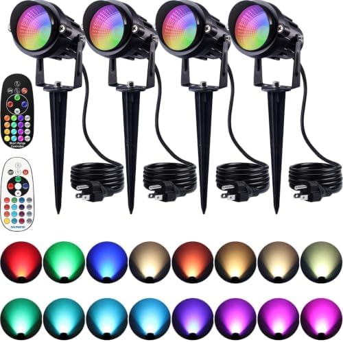 SUNVIE Halloween Spotlights Outdoor Waterproof 12W RGB LED Landscape Lights by SUNVIE