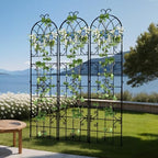 unho Metal 86.6 * 18.7" Garden Trellis 3-Packs for Climbing Plants - Image 3