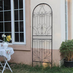 Metal Trellis 82.7" H x 26.7" W Powder-Coated Black Attractive Plant Support Garden Trellis Stylish Garden Addition Lattice Outdoor Yard Décor Roses Vine Ivy Clematis Trellises Black 1 Pack - Image 2