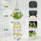 Colorful Solar Butterfly Lights for Spring & Summer Garden, 2 Pack Hanging Lights with Fluttering Butterflies & Flowers, IP65 Waterproof Outdoor String Lights for Patio, Birthday & Kids Play Area - Image 3