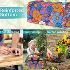 Garden Tool Bag Organizer Garden Tote Bag with Pockets Rainbow Flowers Tool Storage Organizer Gardening Tool Kit Holder 13" x 6.8" x 2.8" - Image 6