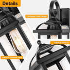 18” Black Porch Lights Outdoor Light Fixtures Enclosed Bottom - Image 5