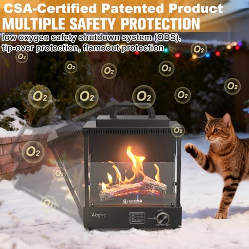 8200 BTU Propane Portable Gas Fire Pit and Heater - Image 5