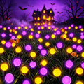 Kohlrabi Halloween Decorations Outdoor, 4 Pack 32 LED Purple and Orange Solar Firefly Lights Waterproof, Sway by Wind, Solar Wind Swaying Light for Garden Yard Patio Pathway Decoration by KohlrabiDecor
