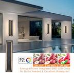tewei Modern LED Outdoor Wall Lights Black Exterior Porch Lights, 15.7'' - Image 2