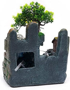 LuuChain Rockery Water Fountain Tabletop Mountain Cascading Waterfalls Indoor Resin Small Waterfall Fountain with LED Lamp for Office Iving Living Room Office Decoration - Image 5