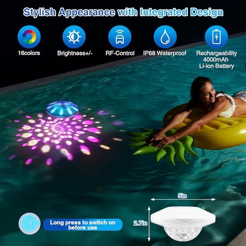 BOXPSII Floating Pool Lights 2 Pack, for Inground Pool, Above Ground Pools - Image 4