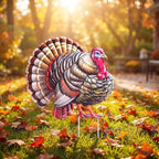 DoukeLiu Metal Thanksgiving Turkey Garden Stake, Tom Turkey Yard Sign Stake, Fall Harvest Outdoor Lawn Patio Thanksgiving Decoration(16.5 * 14 * 0.6in) - Image 2