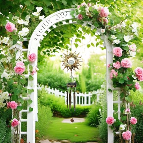 Sun Wind Chimes, Metal Wind Chimes, Waterproof Anti-Corrosion, Solar Wind Chime, Wind Chime for Outside/Window/Door/Garden/Outdoors, Gifts for Girl/mom/Friend. (Sun) - Image 7