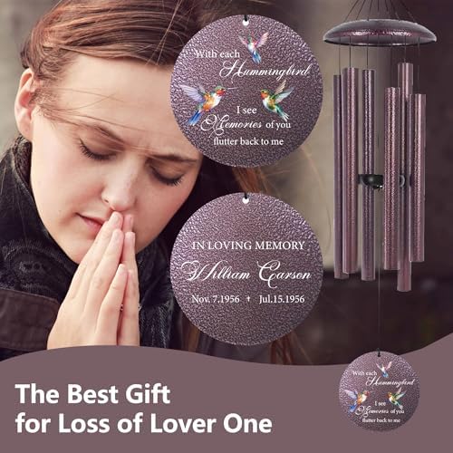 ASTARIN Personalized Memorial Wind Chime for Loss of Loved One 30/36/45 inch, Sympathy Deep Tone Wind Chimes for Mom Dad/Mother Father, Remembrance Gifts for Grief Condolence Funeral - Image 7