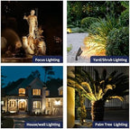 Gardenreet Brass Landscape Spotlights 12V, Low Voltage Spot Light Outdoor LED, Wired IP65 Waterproof Uplight, ETL Bronze for Garden Yard Tree House with 5W 2700K Warm White MR16 Bulb - Image 4