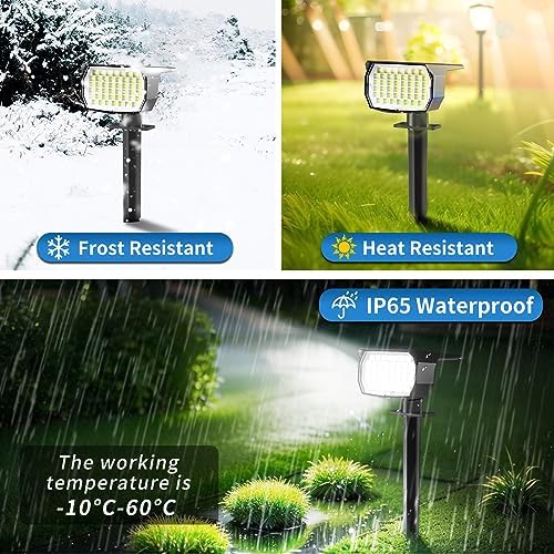 Tadyreal Solar Spot Lights Outdoor 10 Pack, [46 LED/3 Modes] Solar Landscape Spotlights Waterproof, 2-in-1 Auto On/Off Solar Powered Lights for Outside Yard Garden Wall Pathway(Cool White) - Image 4