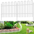 26 Panels No Dig Animal Barrier Fence, 13in(H) x 37ft(L) Garden Edging Border Fencing, Rustproof Metal Stakes Decorative Garden Fence, Dog Digging Defense Fencing Barrier for Outdoor, Yard, White by Unknown