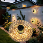Decorative Solar Mandala Lights Outdoor Waterproof LED Metal Solar Powered Wall Fence Lights for Garden Yard Deck Step Patio Pool Lawn Back Yard Exterior Wall Decorative Lighting(#C,4PCS) - Image 5