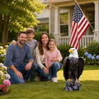 24.4" Bald Eagle Garden Statue, Hand-Painted Resin Eagle Sculpture, Large Patriotic Outdoor Decor for Lawn, Patio, Courtyard, Porch, Entryway, Indoor Home & Office Accent - Image 2
