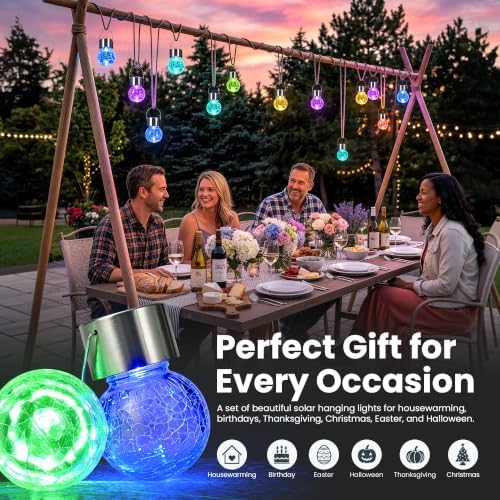 SOLPEX Solar Hanging Lanterns Solar Christmas Lights Outdoor Ornaments 16 Pc - Image 7