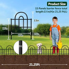 Decorative Garden Fence, 15 Panels No Dig Fence, 21.25 ft(L) x 13 in(H) Animal Barrier for Dogs Rabbits, Rustproof Metal Arched Decorative Garden Fences for Flower Bed, Outdoor, Yard, Patio - Image 2