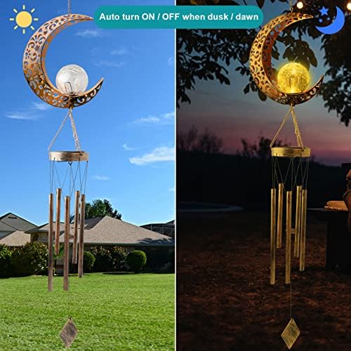 Outdoor Moon Light Wind Chimes, Mom Gift Moon Gifts, Mother Decor, Garden Gifts, Sympathy Wind Chimes Outdoor for mom, Grandma, Memorial Wind Chime. - Image 3