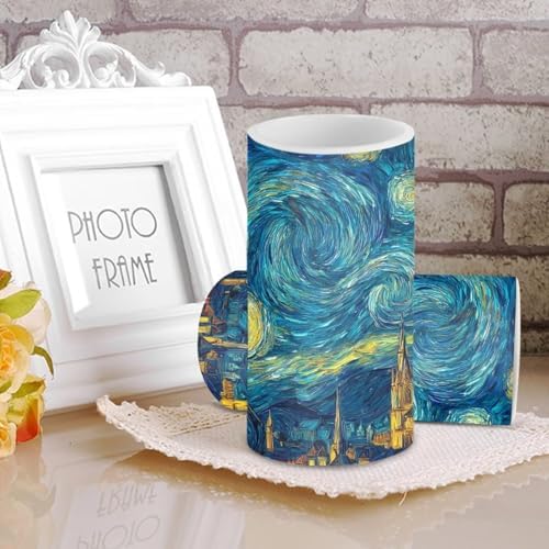Starry Nights Flameless Candles with Remote Set of 2 Battery Operated Candles with Timer Outdoor Lanterns Waterproof Flameless Pillar Lights for Dining Table Decoration - Image 4