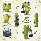 Solar Frog Garden Statues Outdoor Decor, IDEA SHOW Resin Frog Figurine Decorations with Handheld Lanterns, Cute frog Sculpture for Patio, Balcony, Yard, Lawn, Perfect Garden Gift for Women Mom Grandma - Image 3