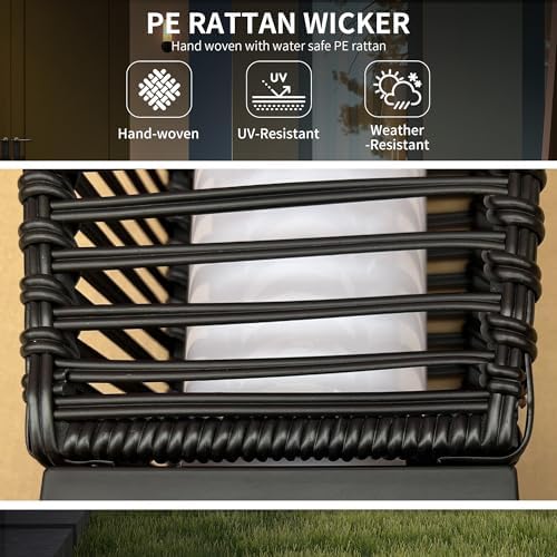 Solar Floor Lamp, Outdoor Rattan Garden Lantern for Pathway and Driveway - Image 6
