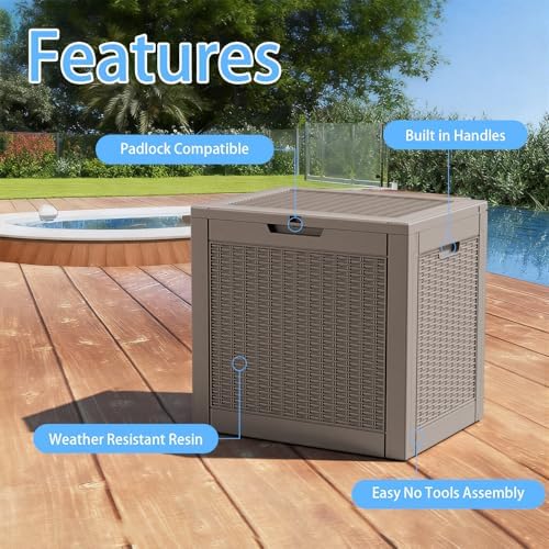 EasyUp 37 Gal Waterproof Outdoor Storage Box UV Resistant Deck Box - Image 6