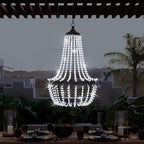 28" Hanging Solar Chandelier Outdoor Waterproof 30 LED Lantern - Image 6