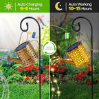 2 Pack Solar Lights Outdoor Decorative Metal Watering Can Lights - Image 5